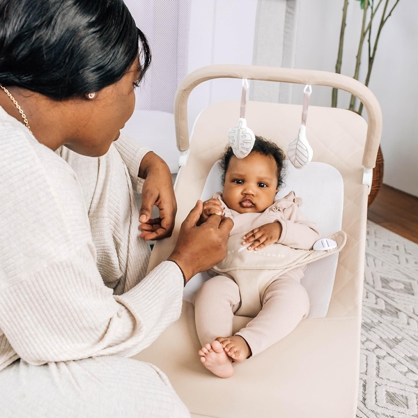 Alpine Deluxe Portable Baby Bouncer Infant 0 6 Months 100 GOTS Certified Organic Cotton Fabric Organic Rose Bed Bath Beyond 40364283